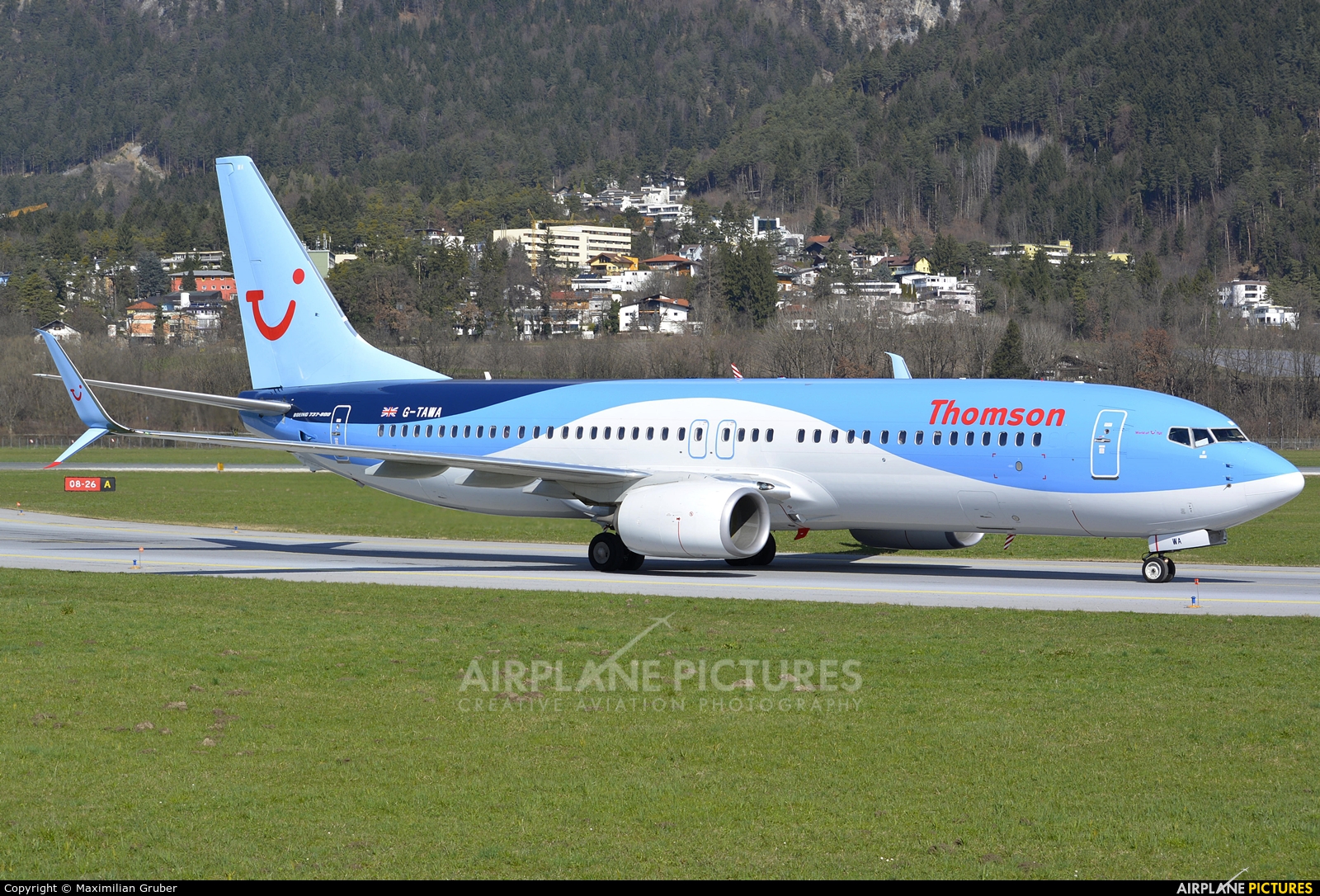 Thomson/Thomsonfly G-TAWA aircraft at Innsbruck