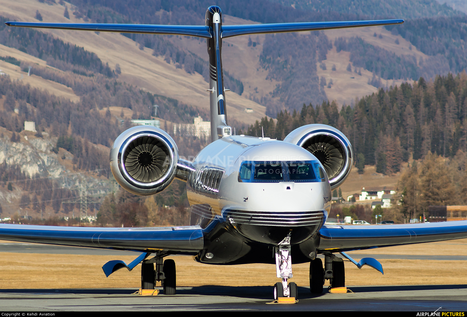 Swiss Jet HB-JUF aircraft at Samedan - Engadin