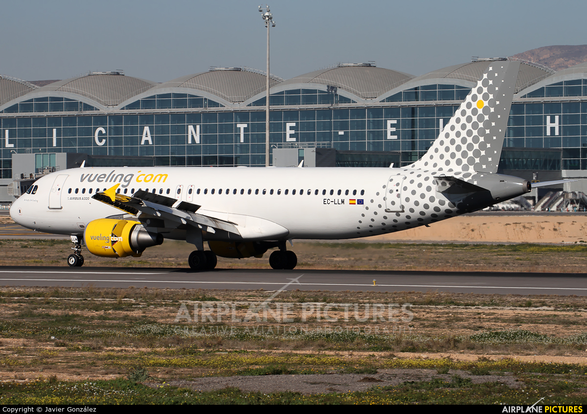 Vueling Airlines EC-LLM aircraft at Alicante - El Altet