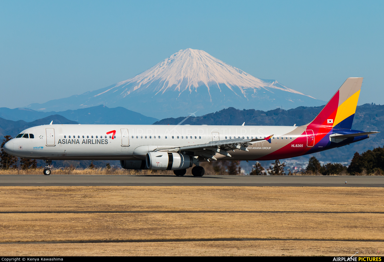 Asiana Airlines HL8265 aircraft at Shizuoka
