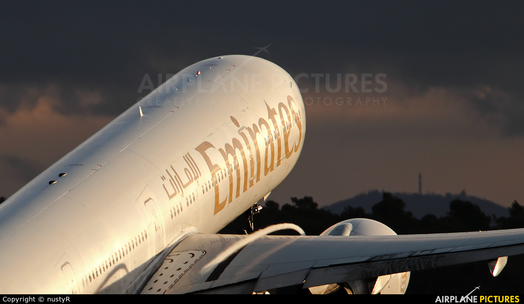 Emirates Airlines A6-EBO aircraft at Frankfurt