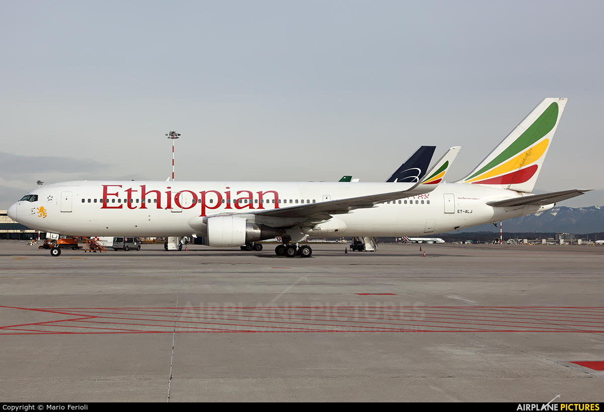 Ethiopian Airlines ET-ALJ aircraft at Milan - Malpensa