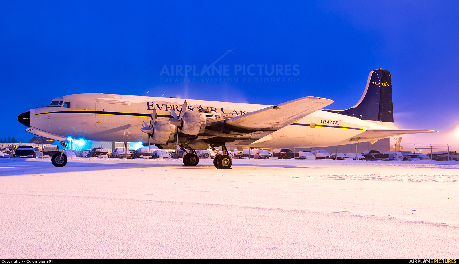 Everts Air Cargo N747CE aircraft at Anchorage - Ted Stevens Intl / Kulis Air National Guard Base