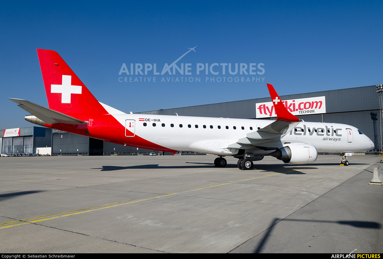Helvetic Airways OE-IHA aircraft at Vienna - Schwechat