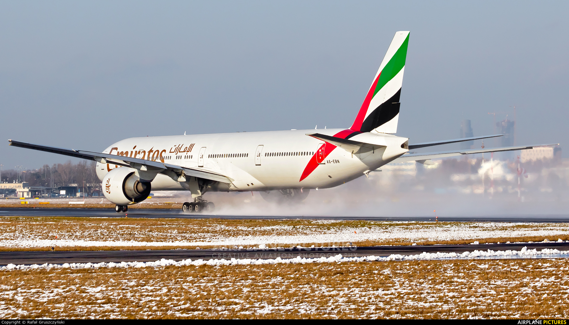 Emirates Airlines A6-EBN aircraft at Warsaw - Frederic Chopin