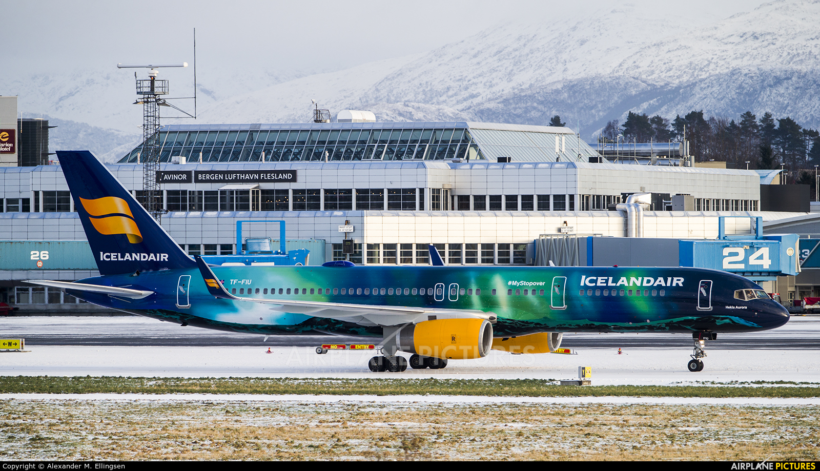 Icelandair TF-FIU aircraft at Bergen - Flesland
