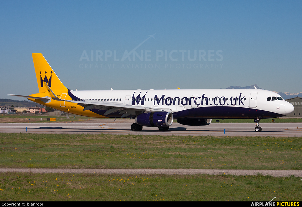 Monarch Airlines G-ZBAE aircraft at Verona - Villafranca