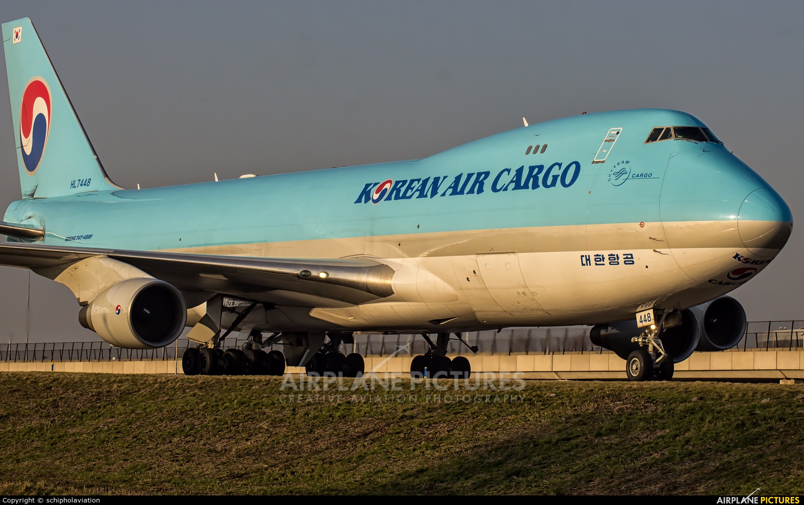 Korean Air Cargo HL7448 aircraft at Amsterdam - Schiphol