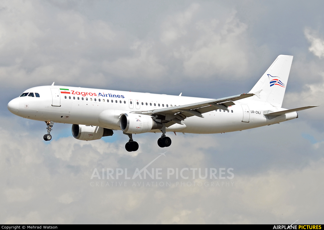 Zagros Air UR-CNJ aircraft at Tehran - Mehrabad Intl
