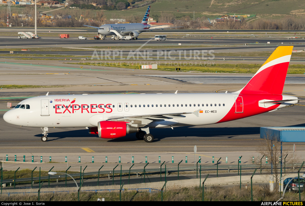 Iberia Express EC-MEG aircraft at Madrid - Barajas