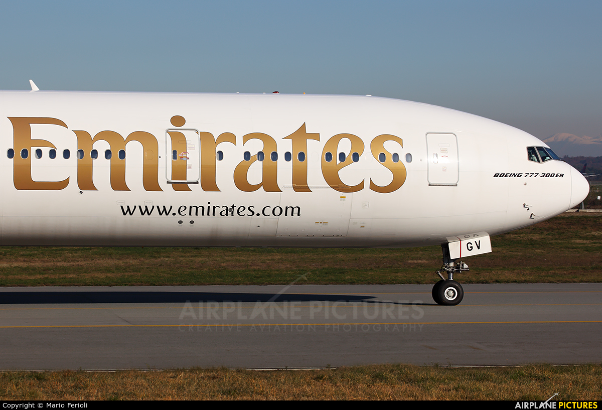 Emirates Airlines A6-EGV aircraft at Milan - Malpensa