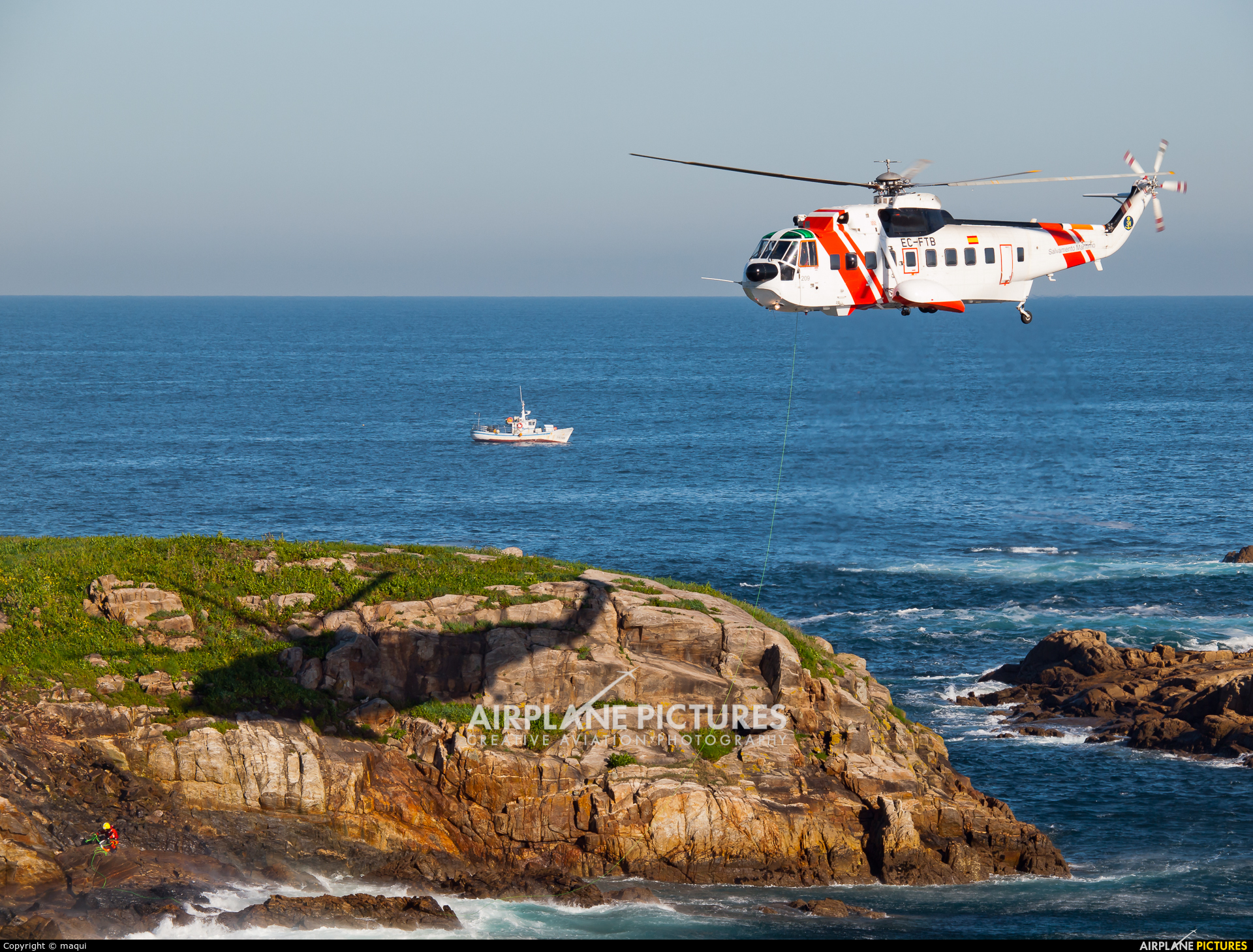 Spain - Coast Guard EC-FTB aircraft at La Coruña - El Portiño