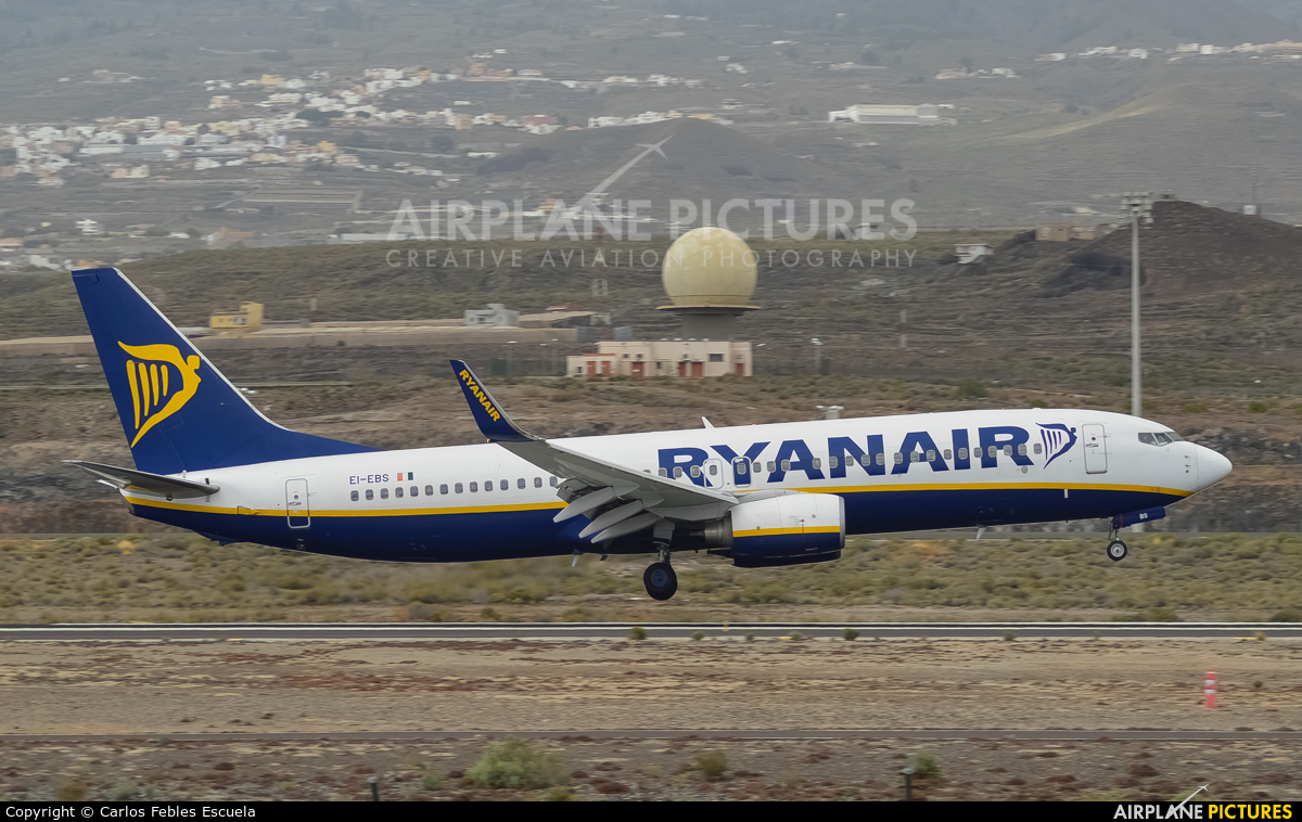 Ryanair EI-EBS aircraft at Tenerife Sur - Reina Sofia