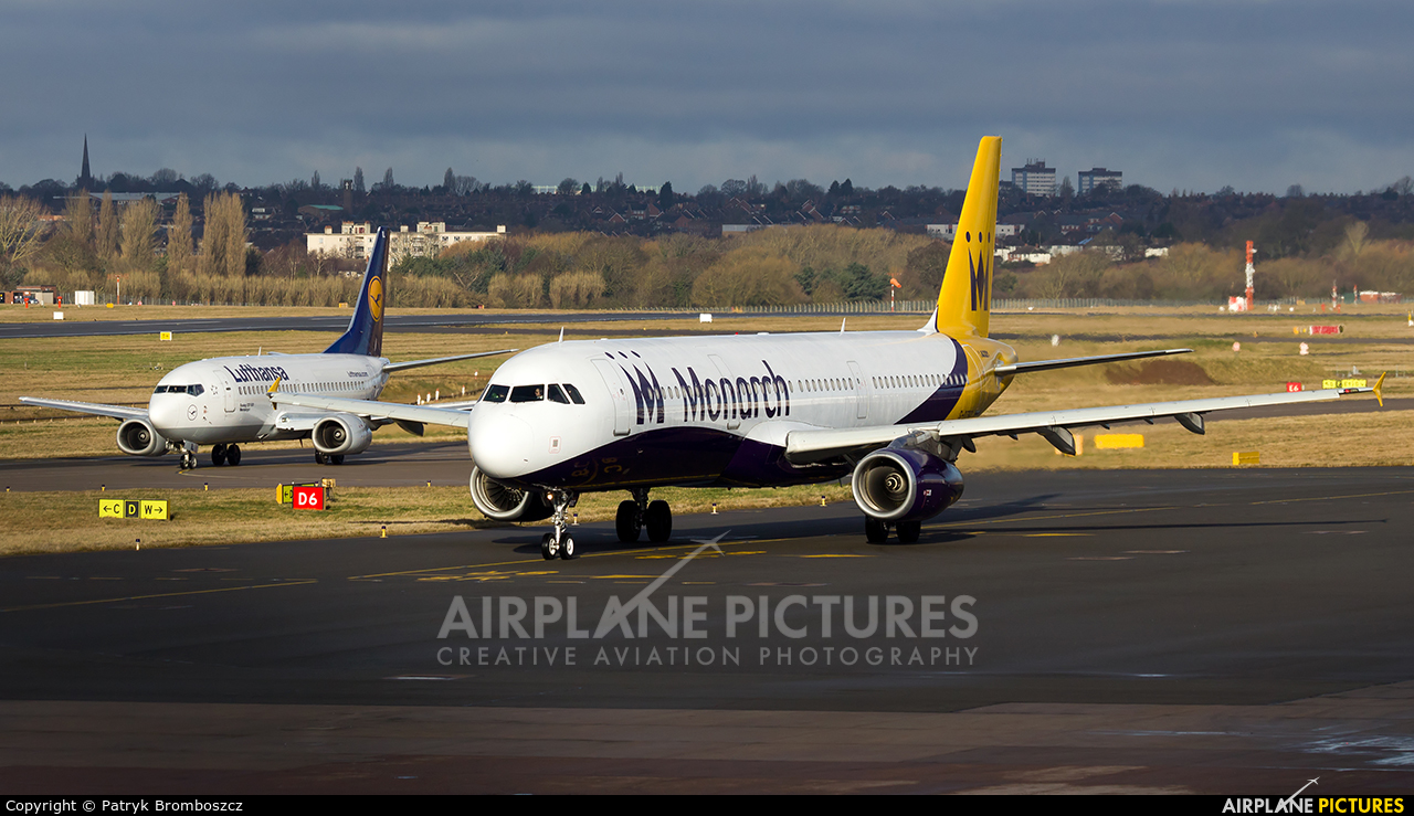 Monarch Airlines G-OZBZ aircraft at Birmingham