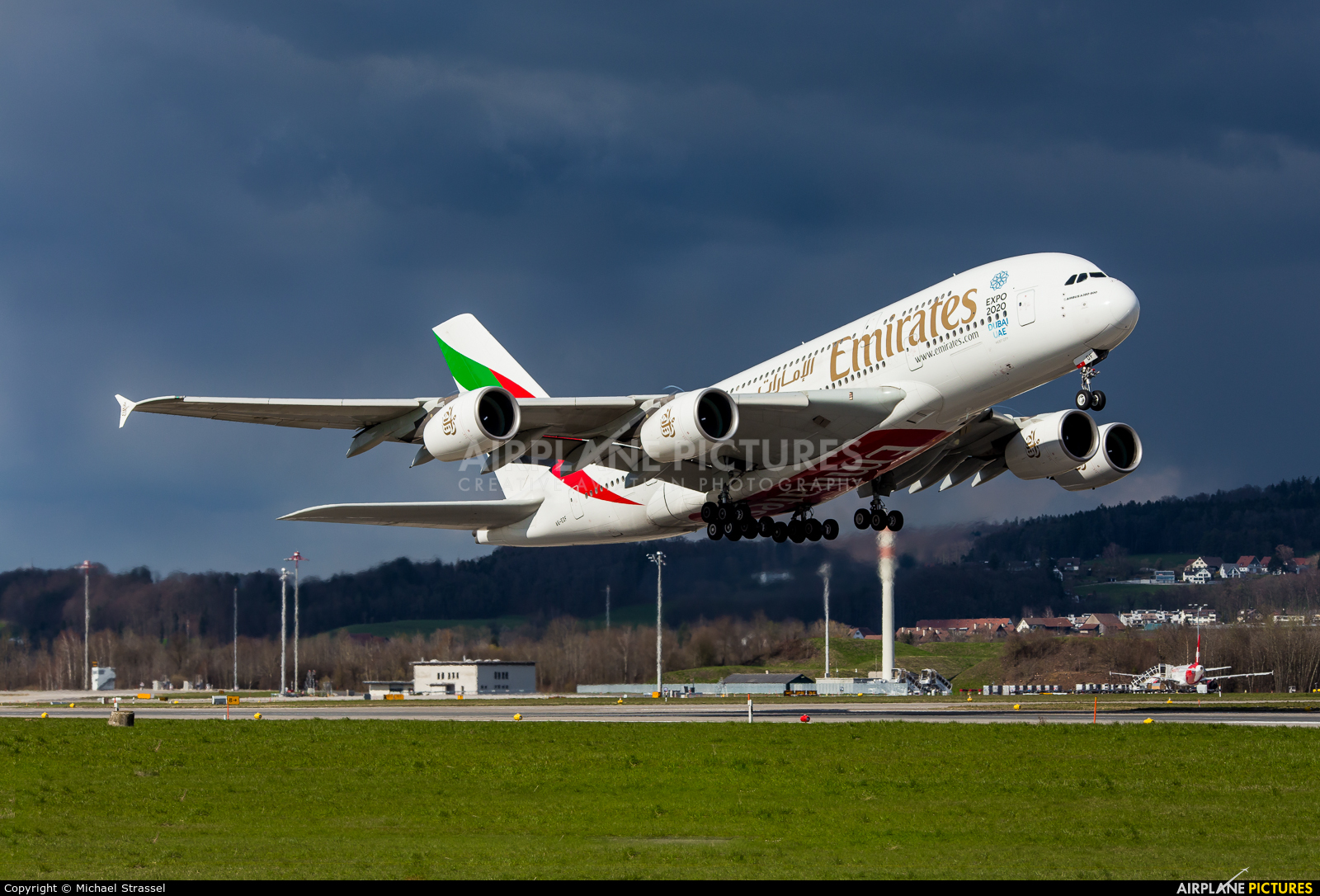 Emirates Airlines A6-EDF aircraft at Zurich