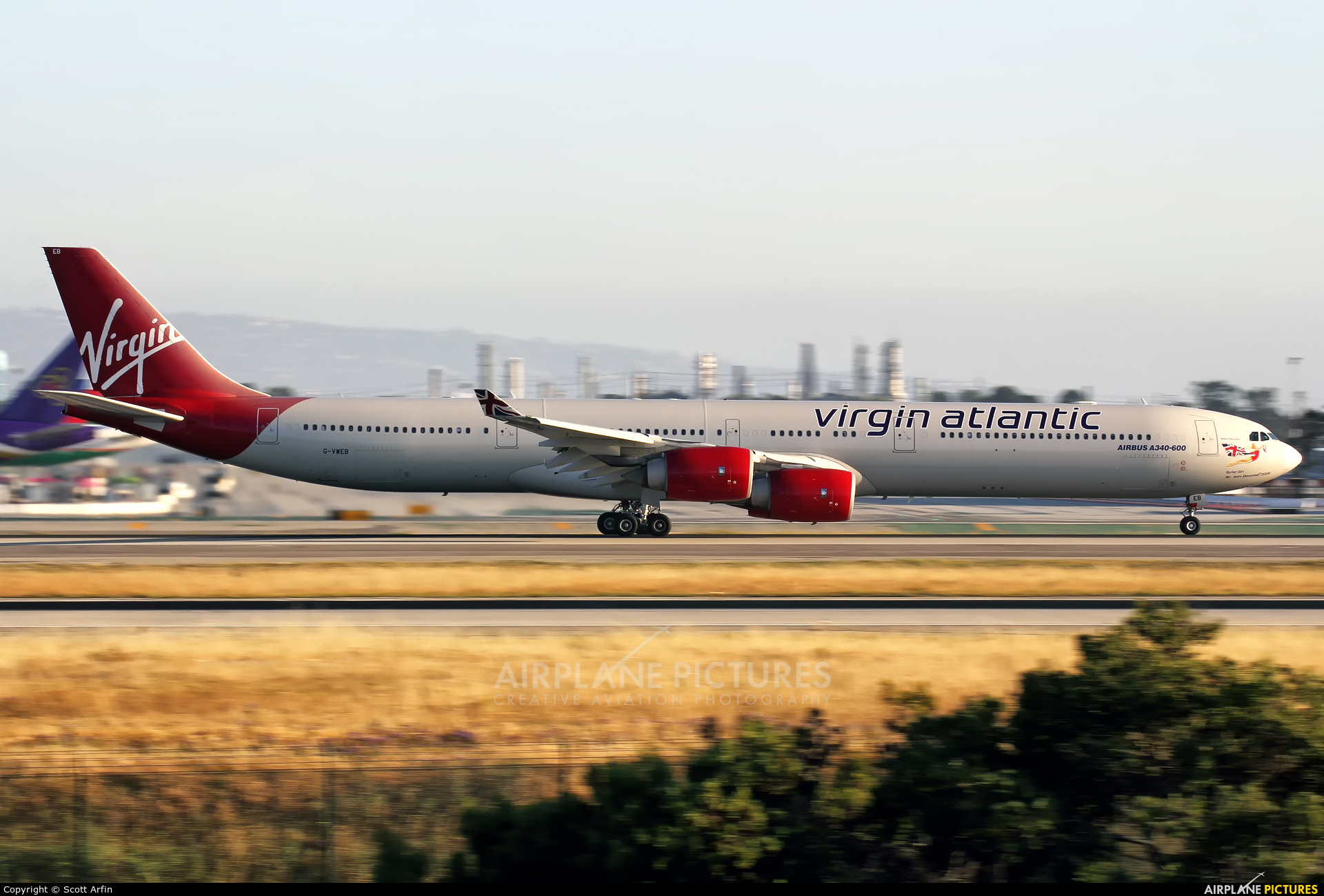Virgin Atlantic G-VWEB aircraft at Los Angeles Intl