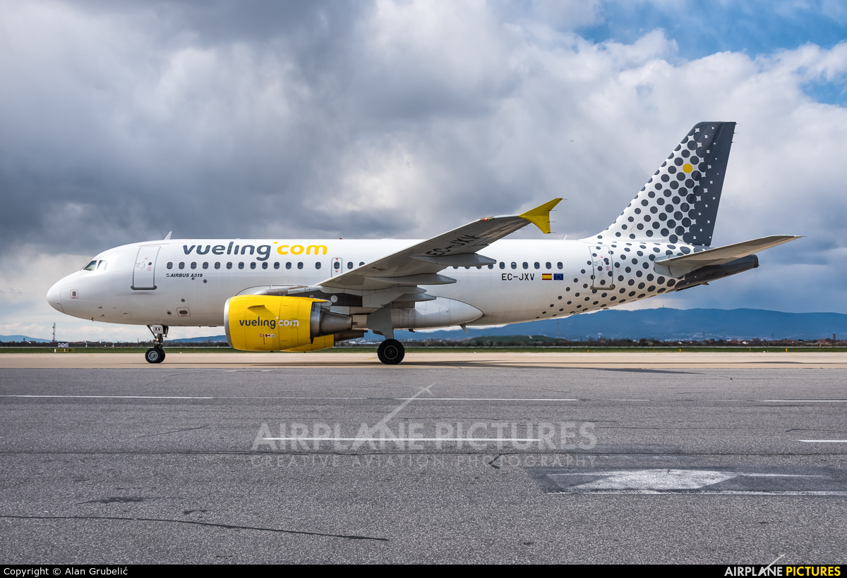 Vueling Airlines EC-JXV aircraft at Zagreb