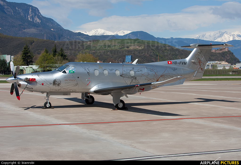 Pilatus HB-FVM aircraft at Bolzano