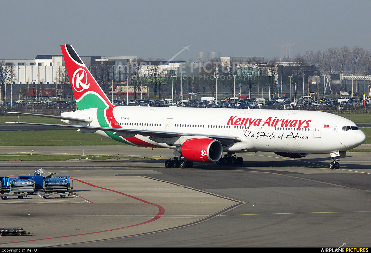 Kenya Airways 5Y-KYZ aircraft at Amsterdam - Schiphol