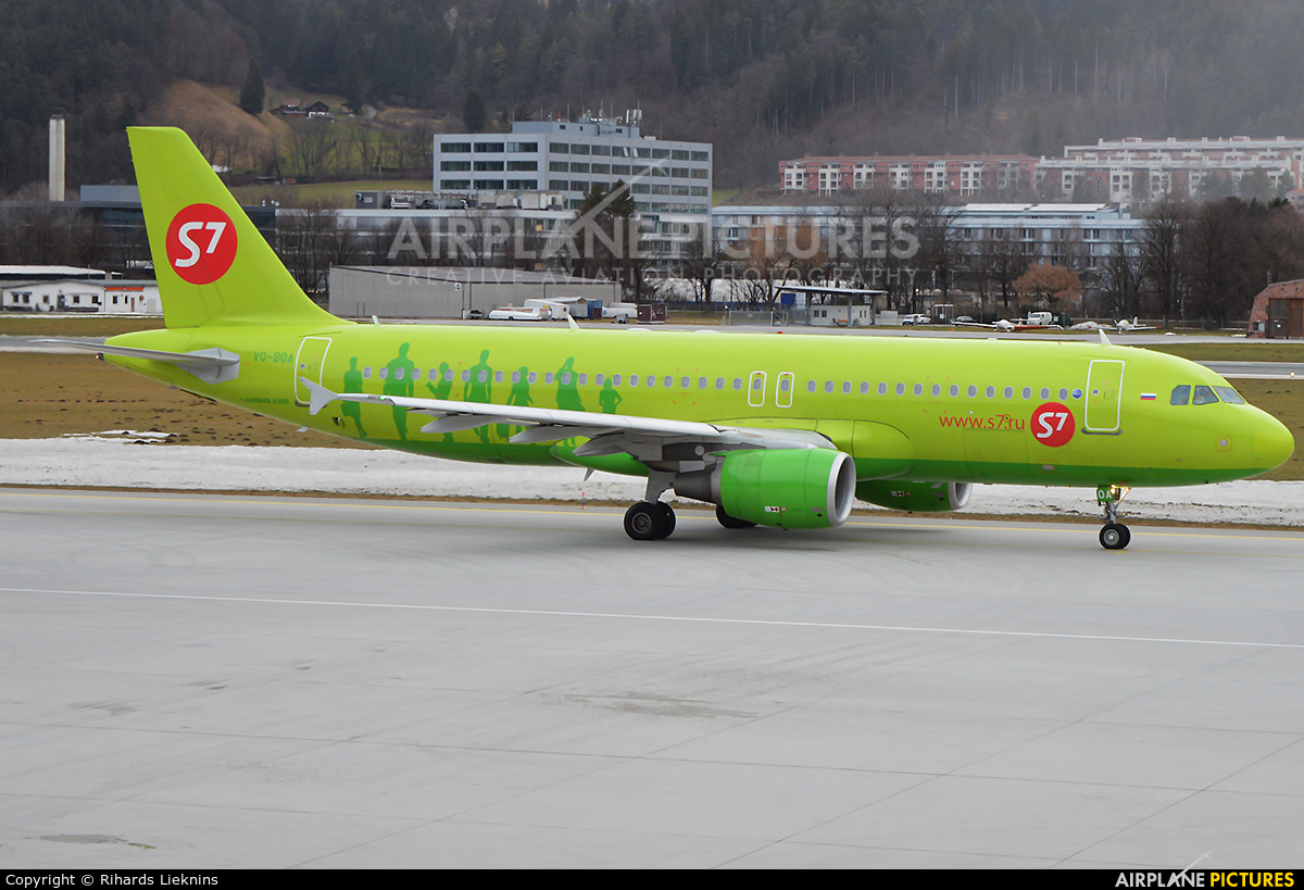S7 Airlines VQ-BOA aircraft at Innsbruck