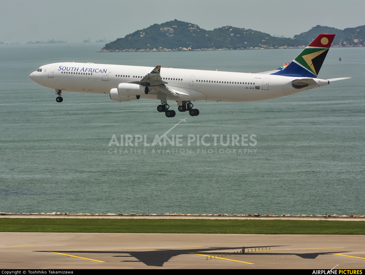 South African Airways ZS-SXE aircraft at HKG - Chek Lap Kok Intl