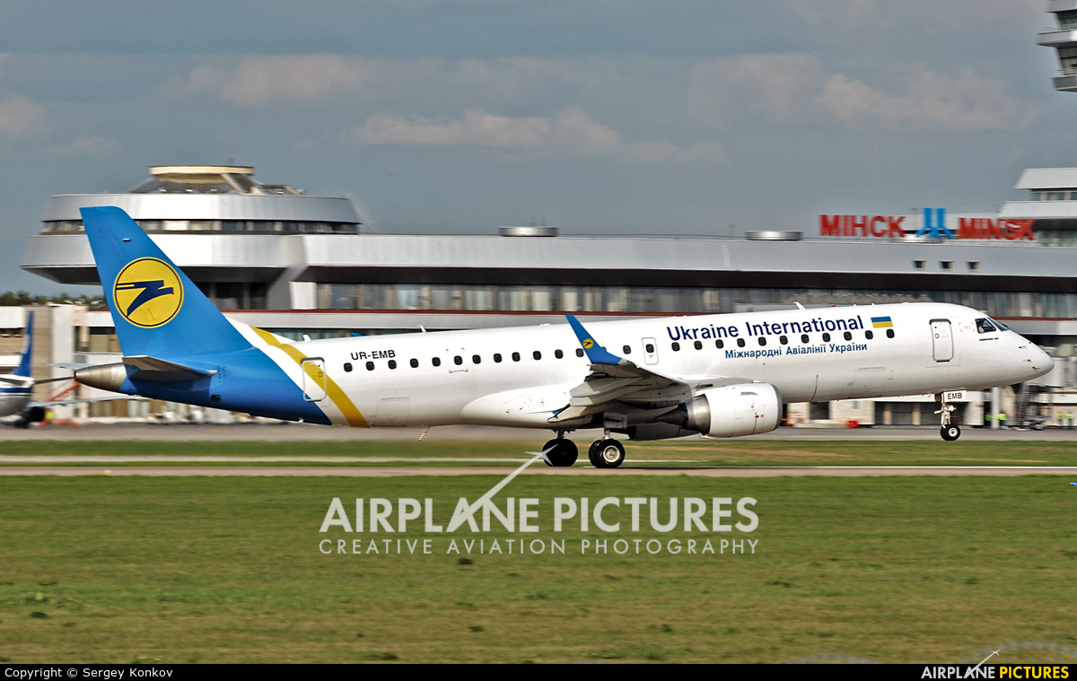 Ukraine International Airlines UR-EMB aircraft at Minsk Intl