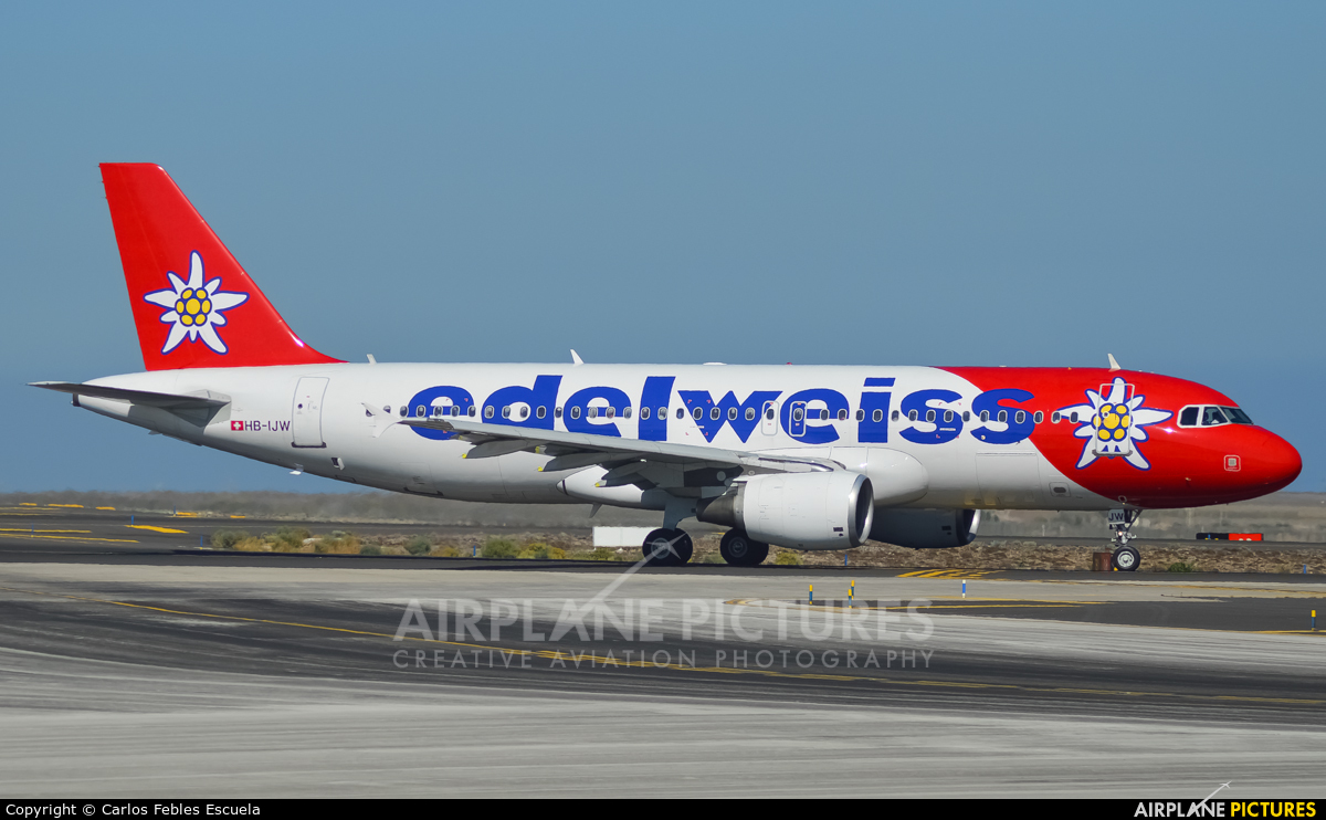 Edelweiss HB-IJW aircraft at Tenerife Sur - Reina Sofia