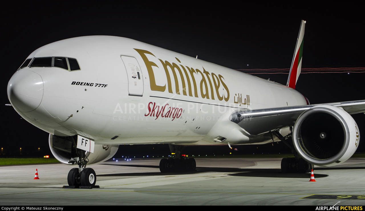 Emirates Sky Cargo A6-EFF aircraft at Warsaw - Frederic Chopin