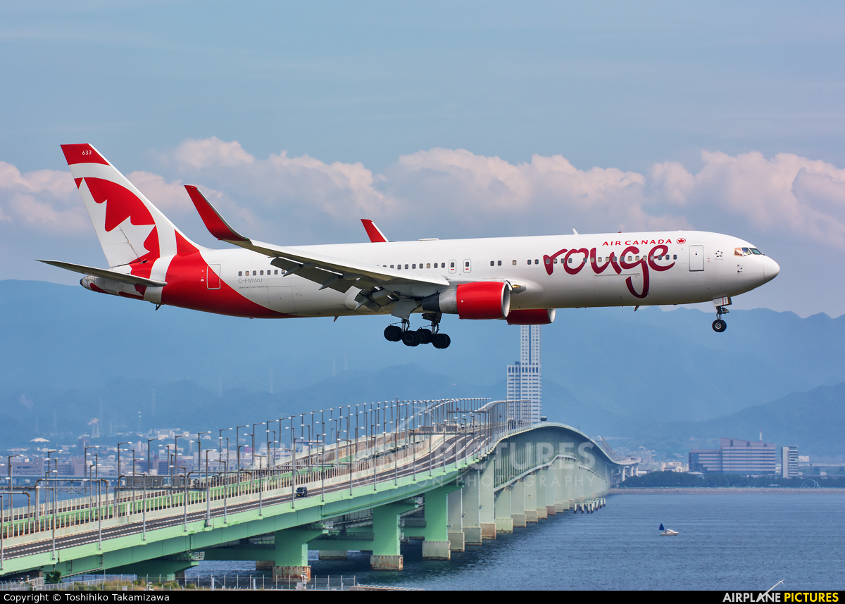 Air Canada Rouge C-FMWU aircraft at Kansai Intl