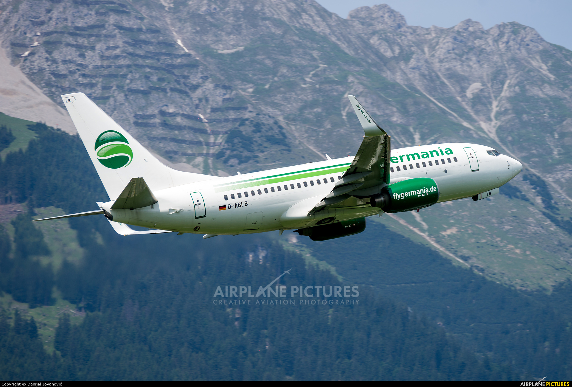 Germania D-ABLB aircraft at Innsbruck