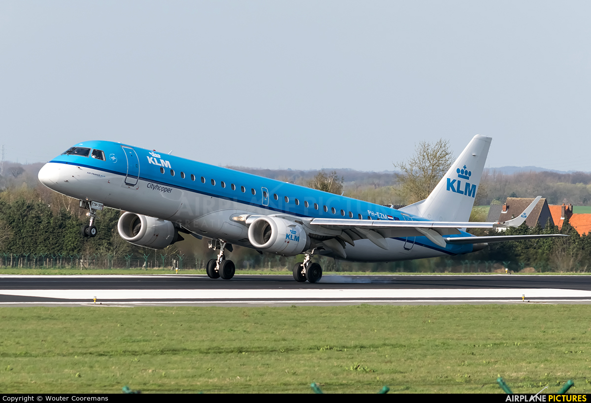 KLM Cityhopper PH-EZM aircraft at Brussels - Zaventem
