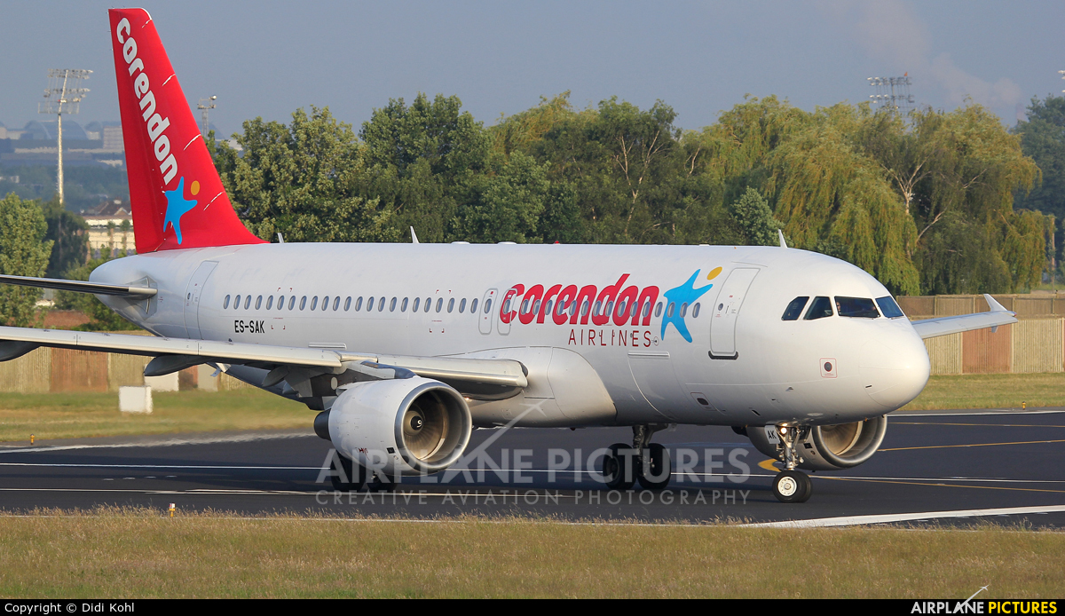 Corendon Airlines ES-SAK aircraft at Brussels - Zaventem