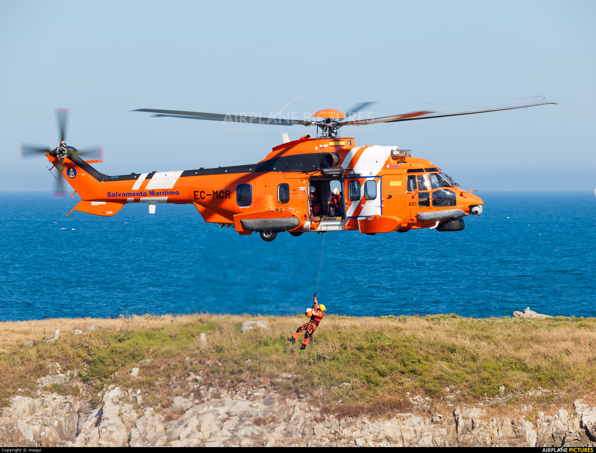 Spain - Coast Guard EC-MCR aircraft at La Coruña - El Portiño