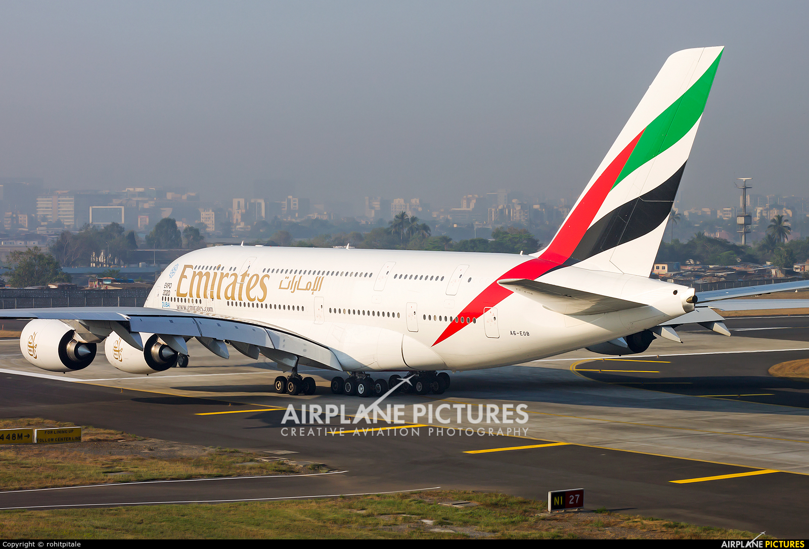 Emirates Airlines A6-EOB aircraft at Mumbai - Chhatrapati Shivaji Intl