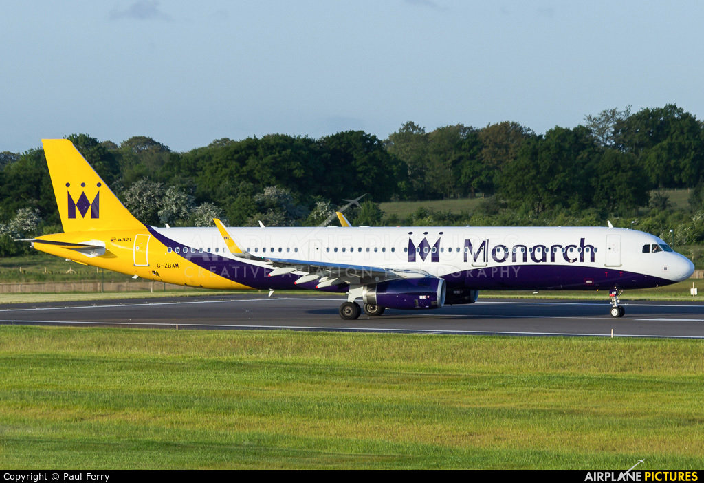 Monarch Airlines G-ZBAM aircraft at Birmingham