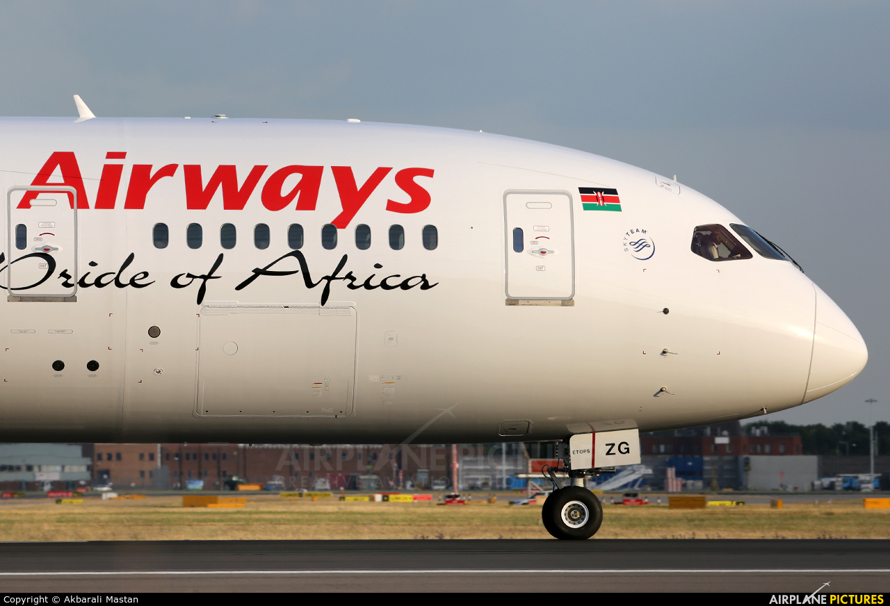 Kenya Airways 5Y-KZG aircraft at London - Heathrow