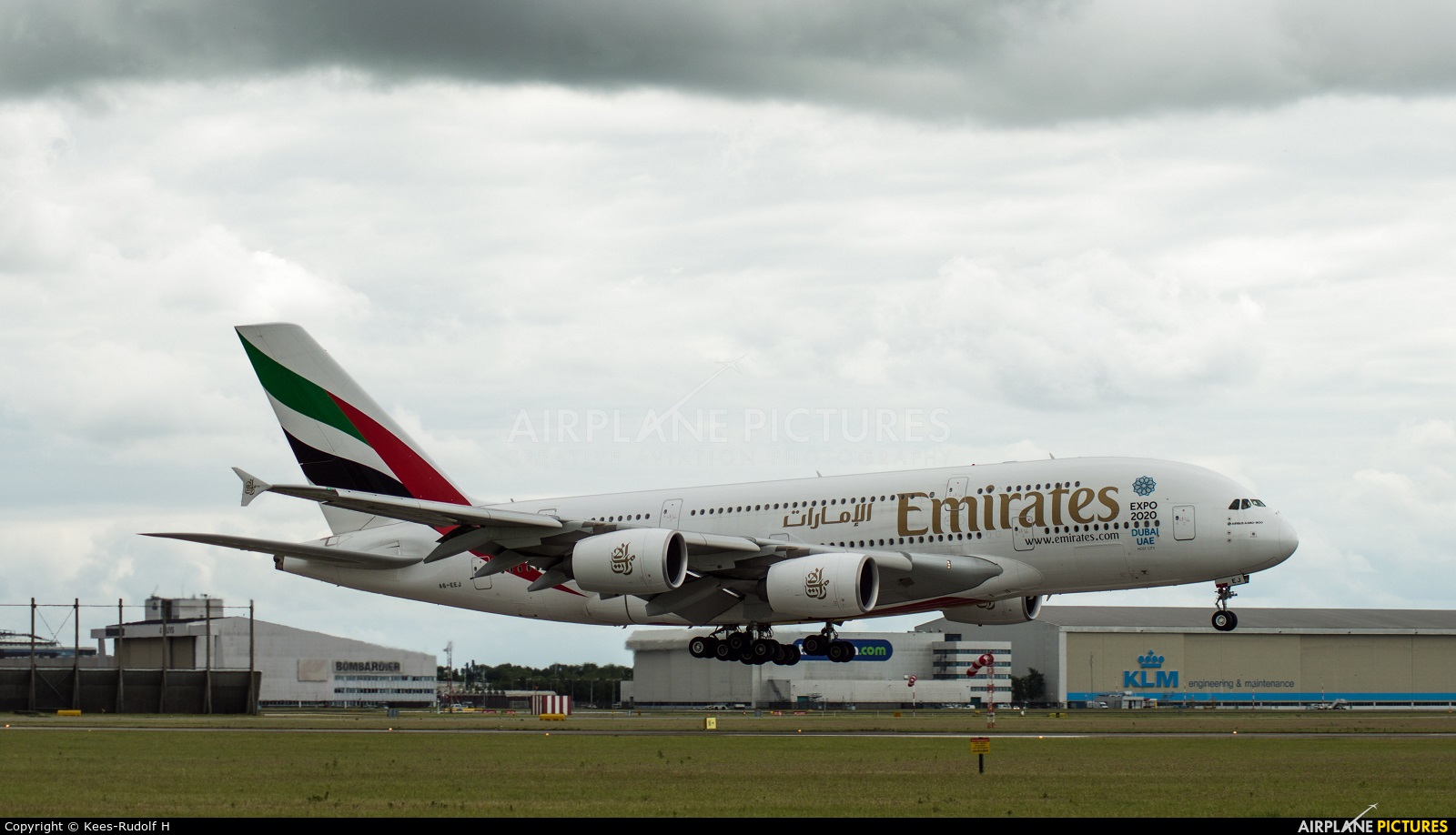Emirates Airlines A6-EEJ aircraft at Amsterdam - Schiphol