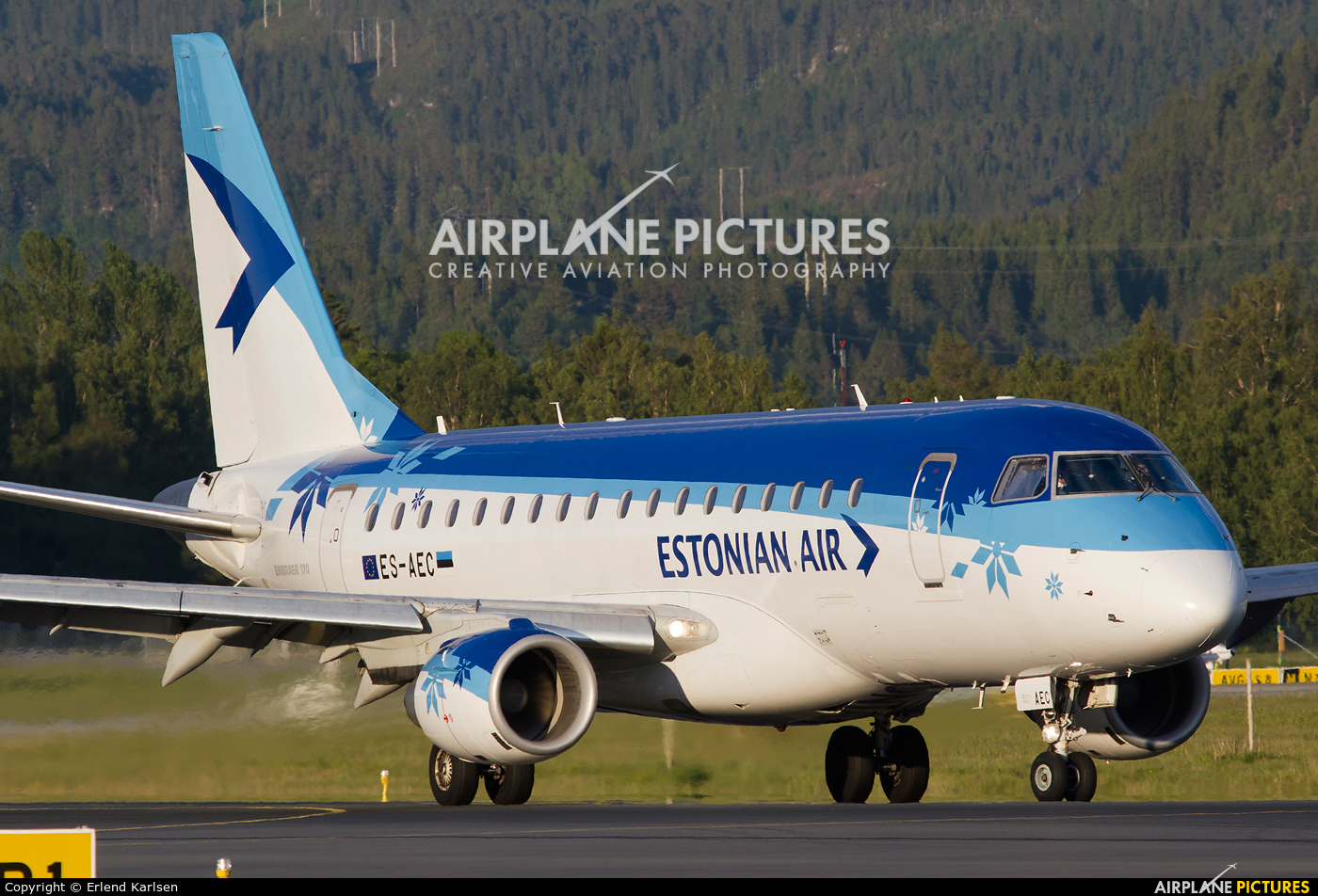 Estonian Air ES-AEC aircraft at Trondheim - Vaernes