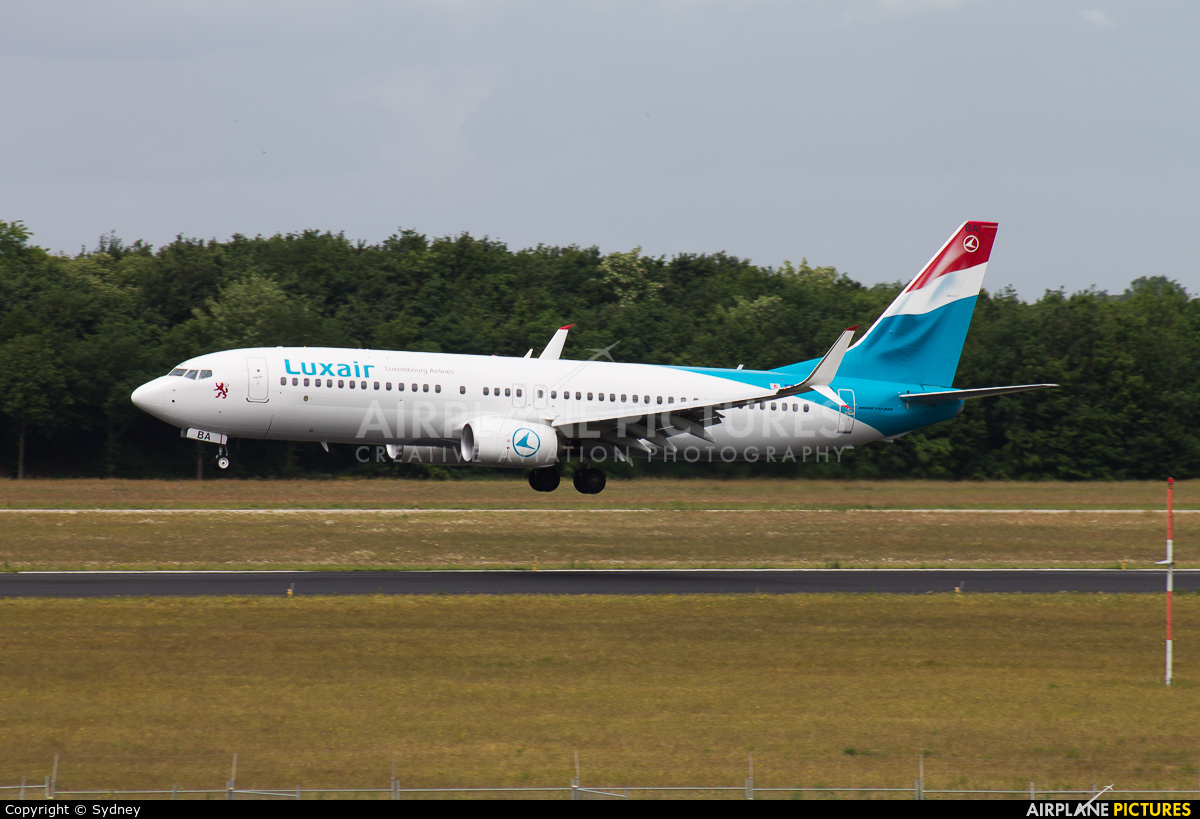 Luxair LX-LBA aircraft at Eindhoven