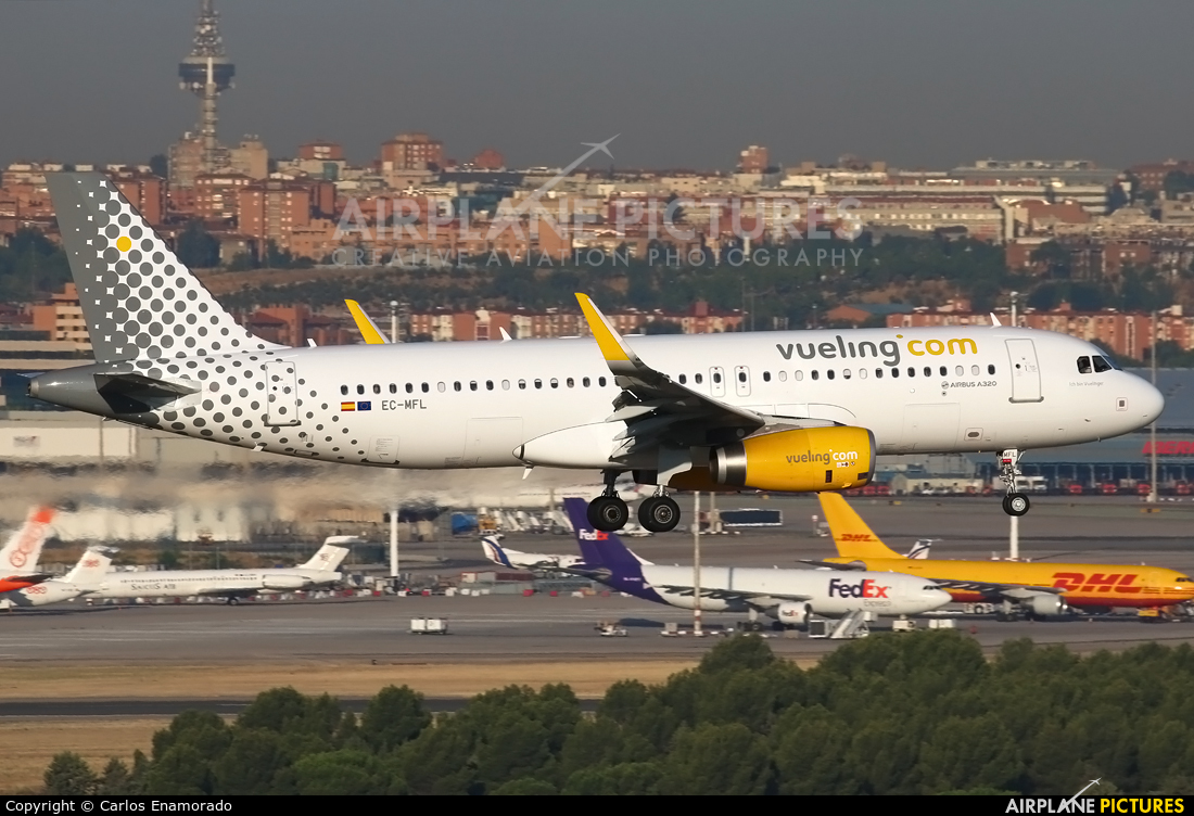 Vueling Airlines EC-MFL aircraft at Madrid - Barajas