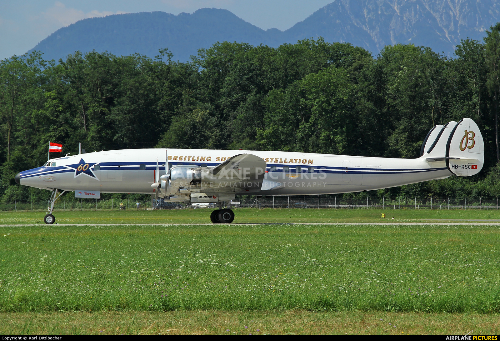 Super Constellation Flyers HB-RSC aircraft at Salzburg