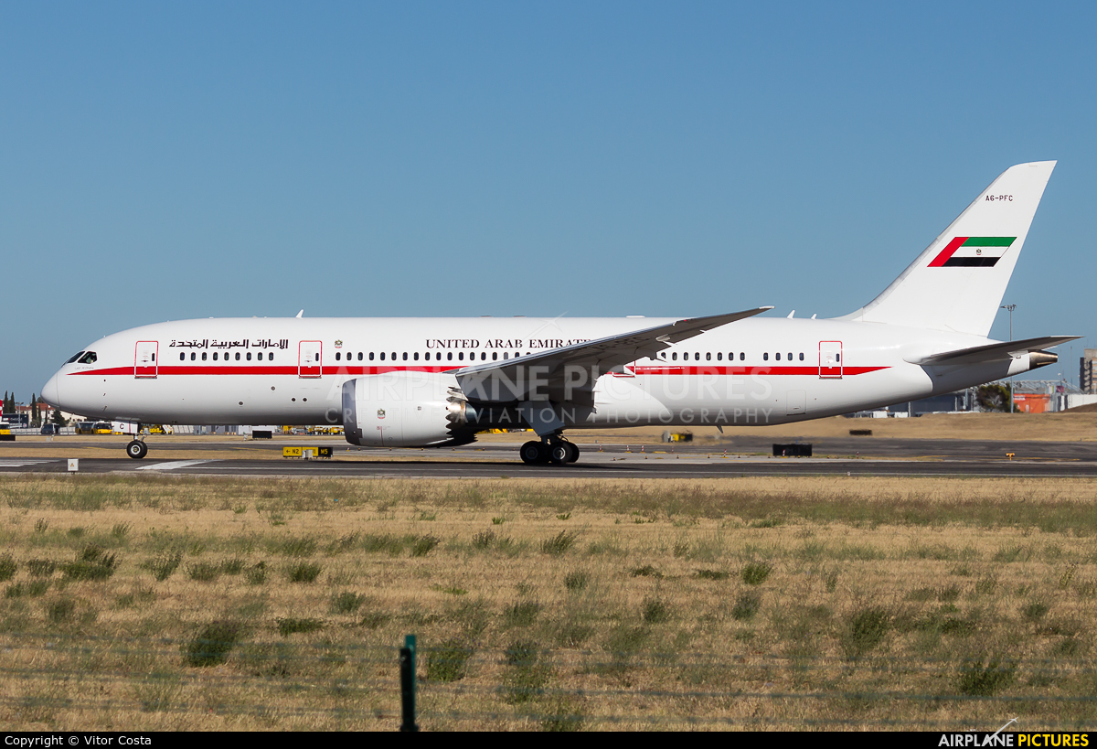 United Arab Emirates - Government A6-PFC aircraft at Lisbon