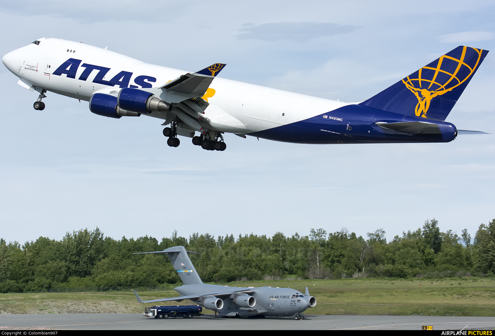 Atlas Air N493MC aircraft at Anchorage - Ted Stevens Intl / Kulis Air National Guard Base