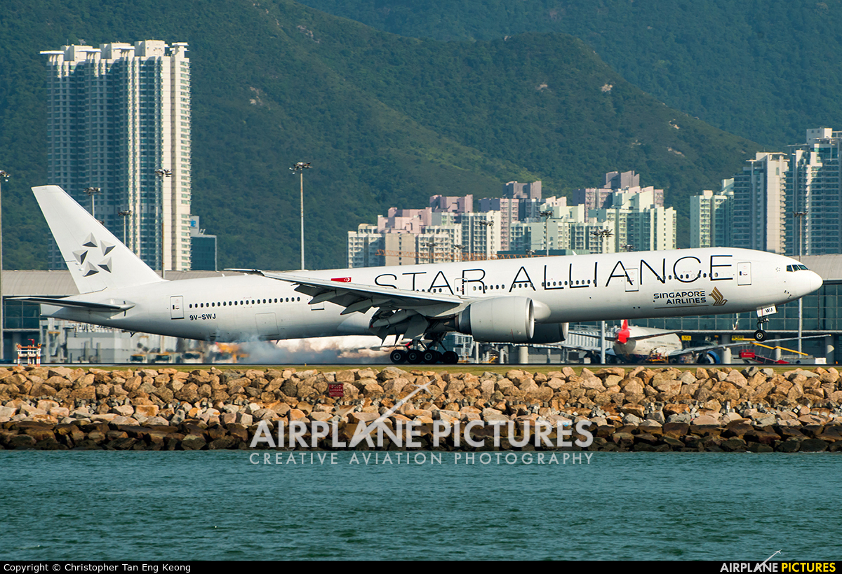 Singapore Airlines 9V-SWJ aircraft at HKG - Chek Lap Kok Intl