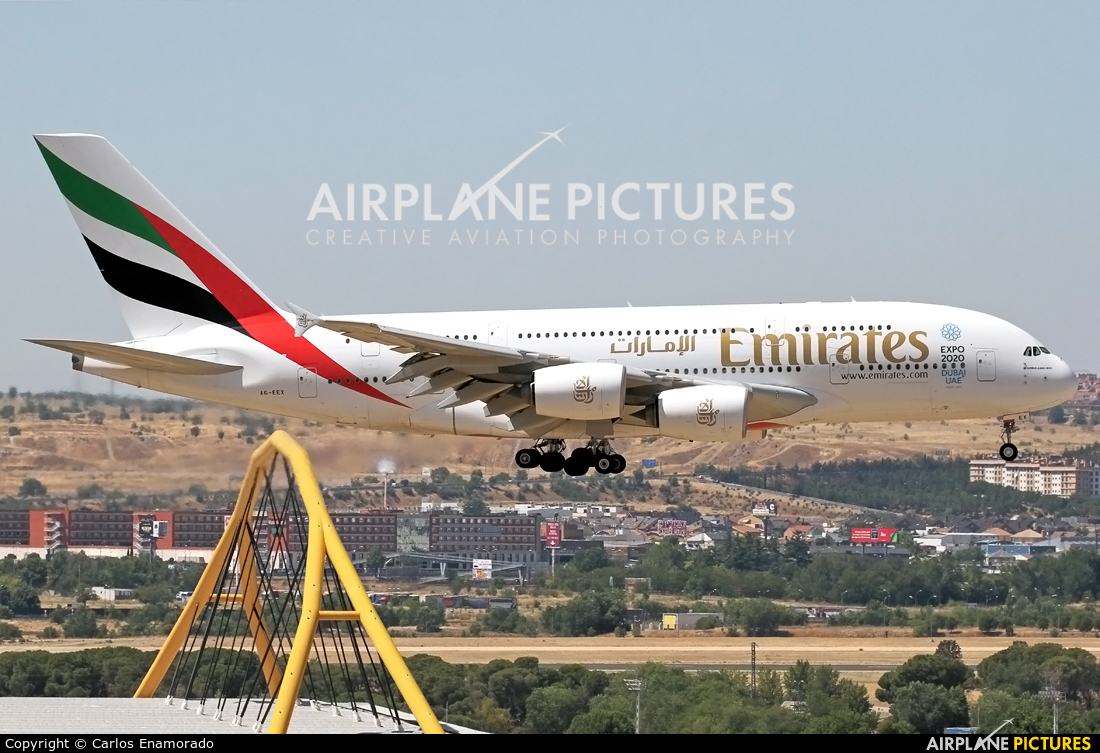 Emirates Airlines A6-EEX aircraft at Madrid - Barajas