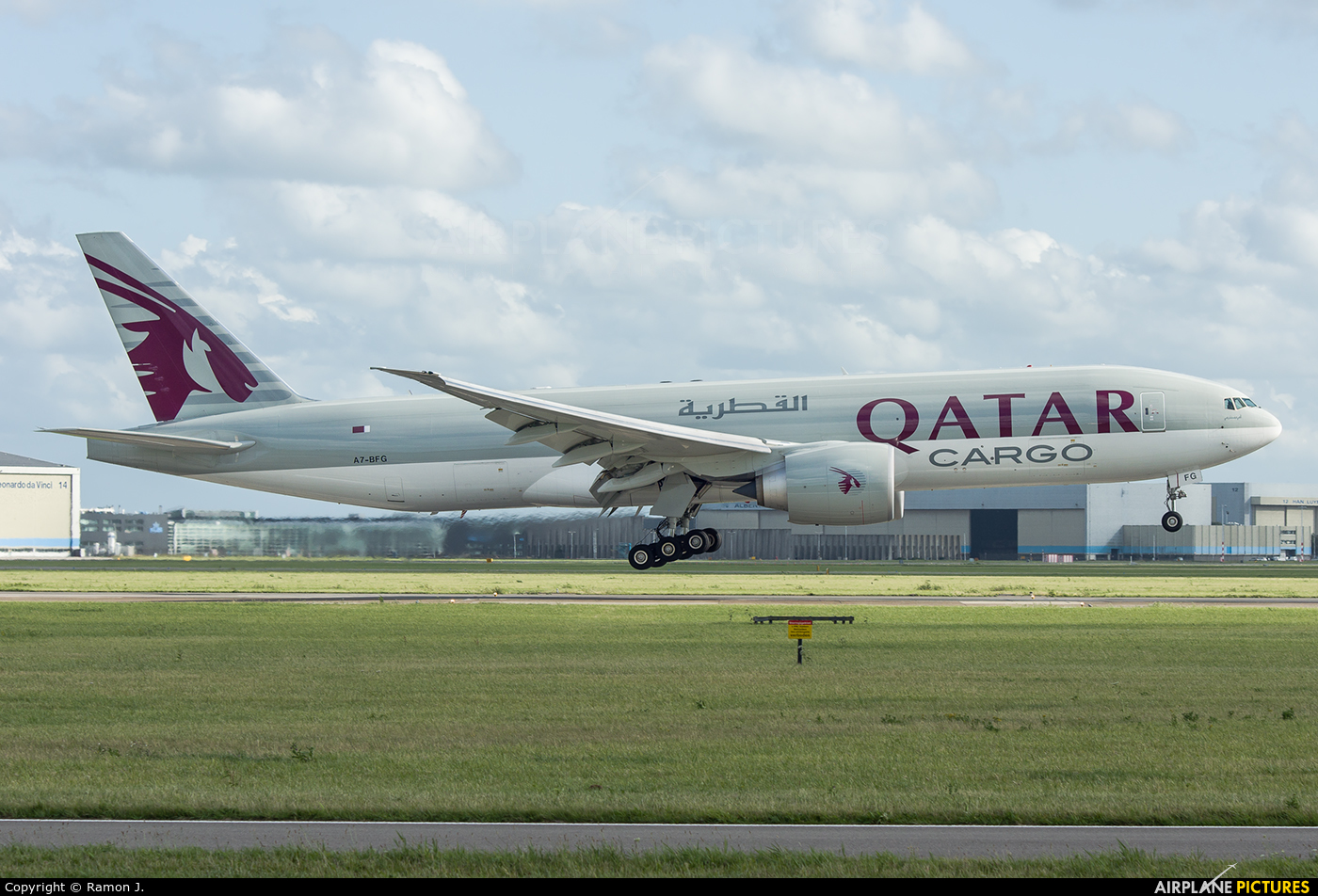 Qatar Airways Cargo A7-BFG aircraft at Amsterdam - Schiphol