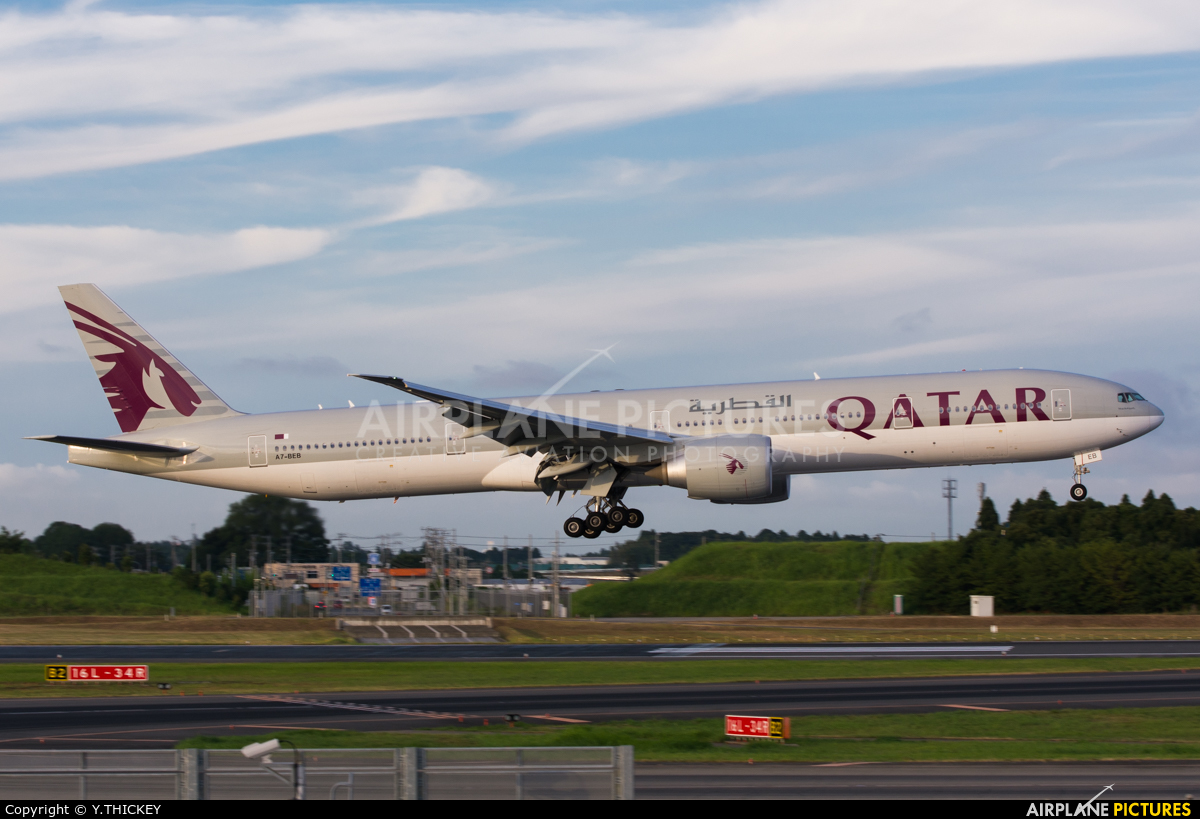 Qatar Airways A7-BEB aircraft at Tokyo - Narita Intl