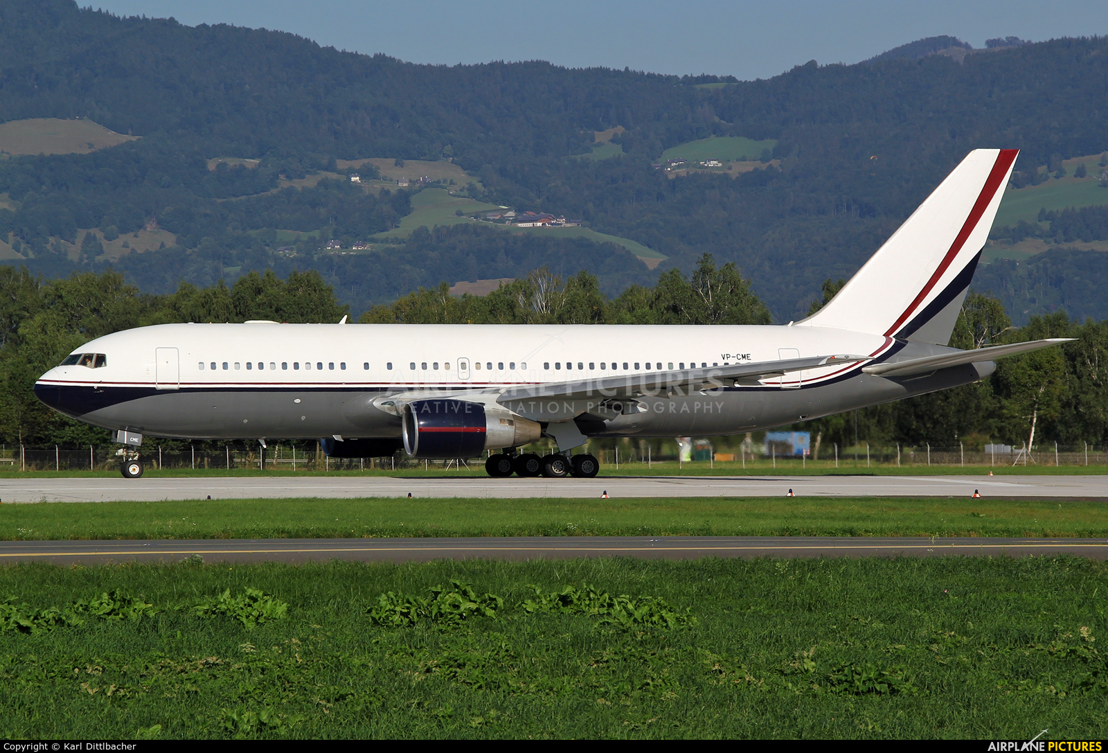 Mid East Jet VP-CME aircraft at Salzburg