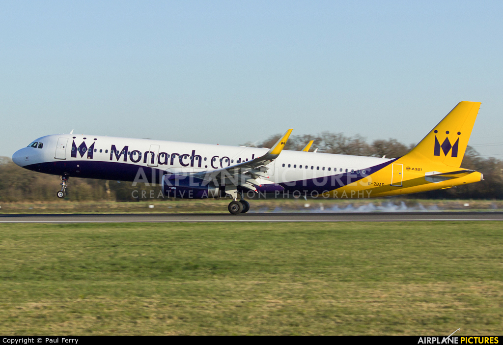 Monarch Airlines G-ZBAD aircraft at Manchester