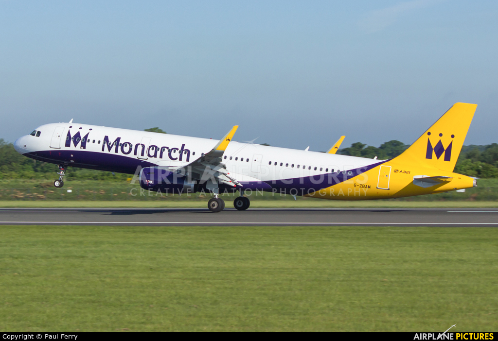 Monarch Airlines G-ZBAM aircraft at Manchester